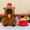 Plush Creative Capybara Toy Hat Fries Backpack Stretchable Poseable Kids Gift