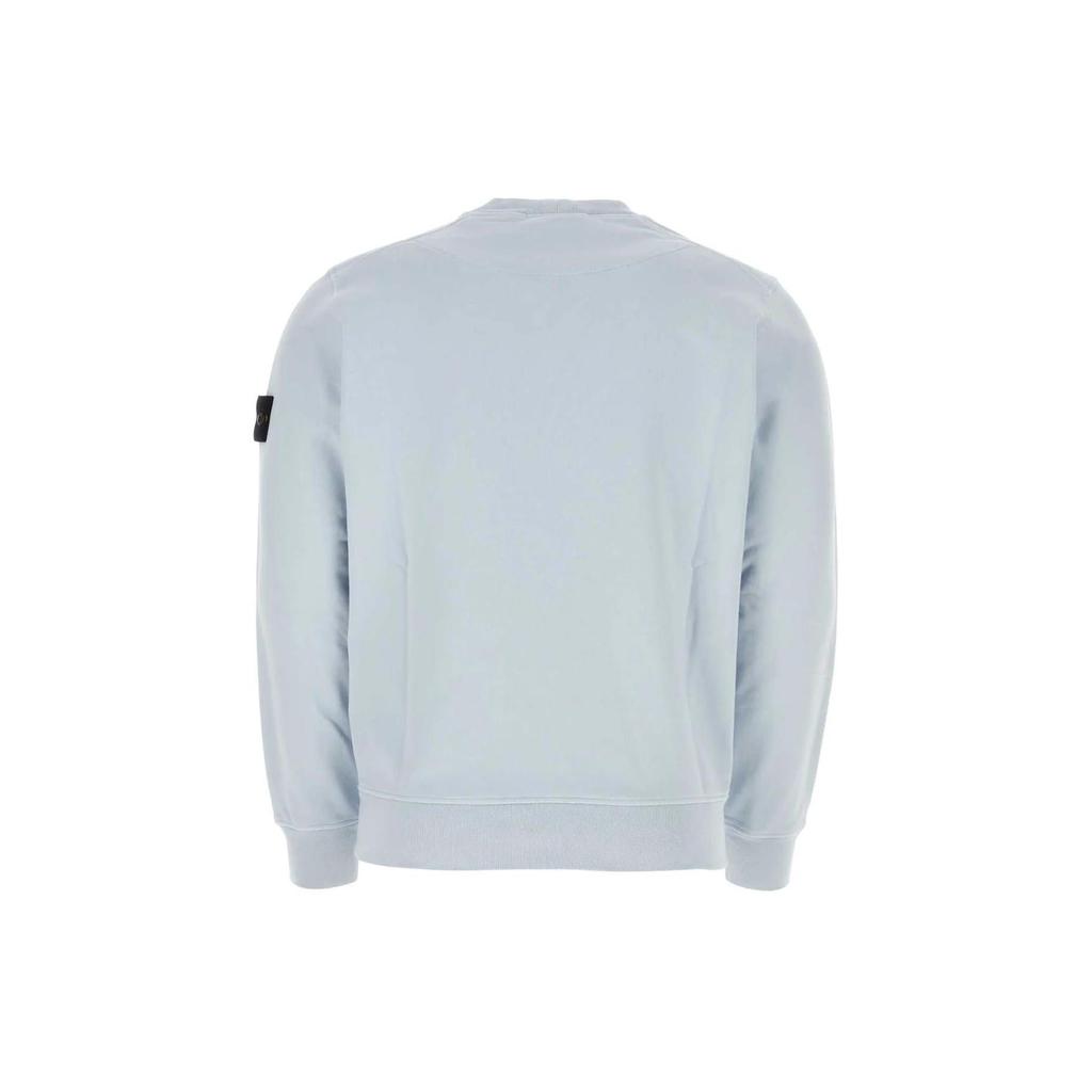 STONE ISLAND Классический пуловер с длинным рукавом и логотипом, унисекс, цвет морозно-голубой 801563051-V0041