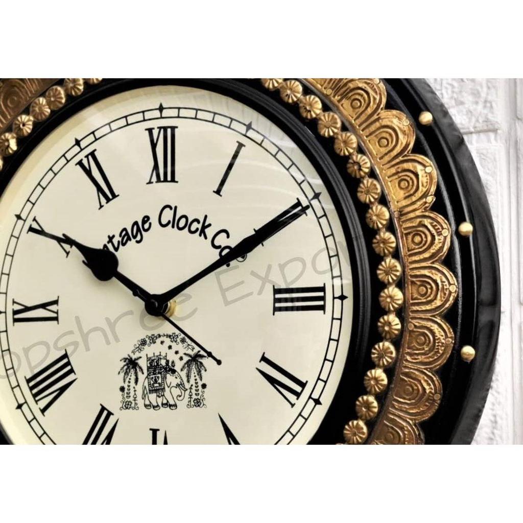 Абстрактные настенные аналоговые часы из МДФ и сосны (Черный, Размер часов : 12 X 12 дюймов, Размер циферблата : 8 дюймов)