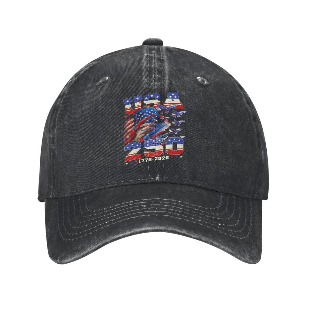 America Th Anniversary Years Usa Baseball Cap for Men Women Distressed Denim Snapback Hat Outdoor Running Golf Hats Cap