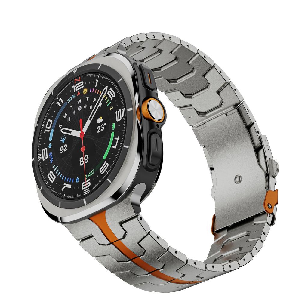 Титановый Оранжевый Металлический Ремешок для Samsung Galaxy Watch Ultra 47 мм 2025 Металлический Браслет из Нержавеющей Стали для GALAXY ultra 7 47 мм Ремешок
