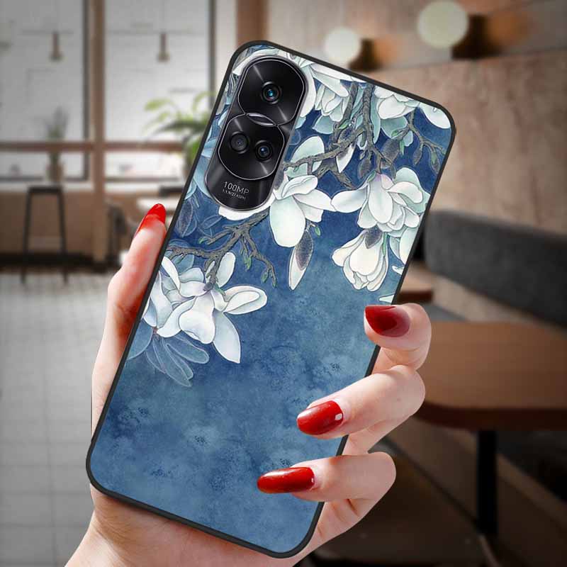 Чехол для Honor 90 Lite 5G 3D Цветочный Рельефный Тиснение Силиконовый Задний Чехол Для Honor 90 Чехол Honor90 Pro 90Pro 90Lite Мягкий Защитный