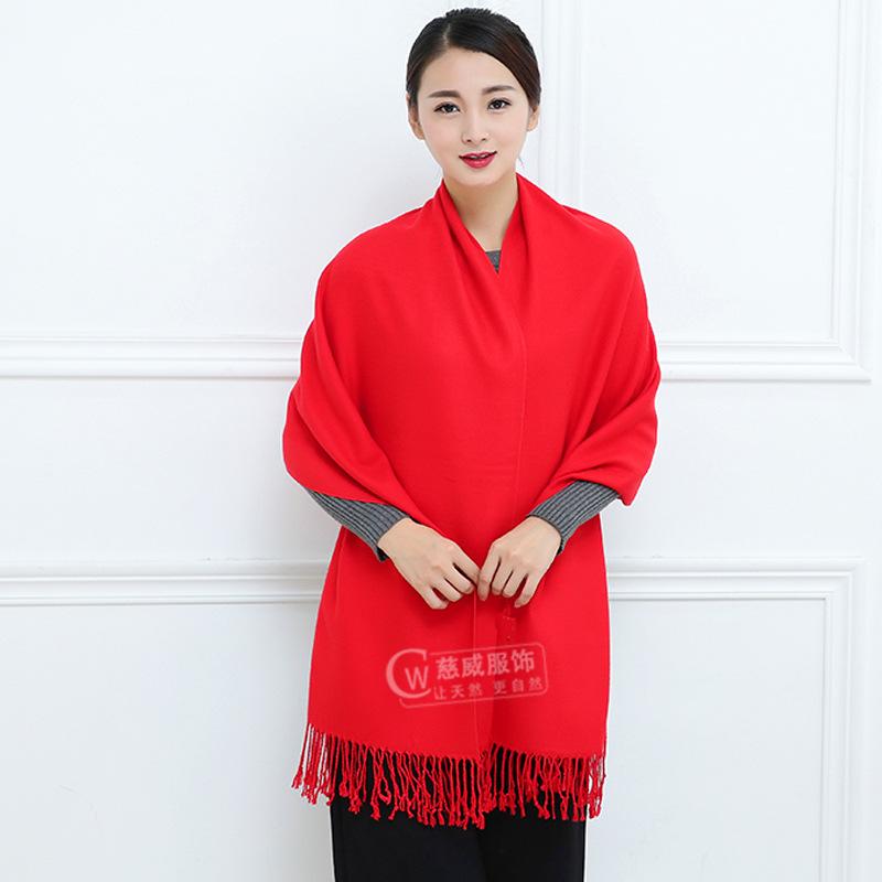 70 * 200cm Autumn And Winter New Women'S Solid Color Versatile Simple Tassel Imitation Cashmere Mohair Scarf Warm Scarf Atmosphere Shawl