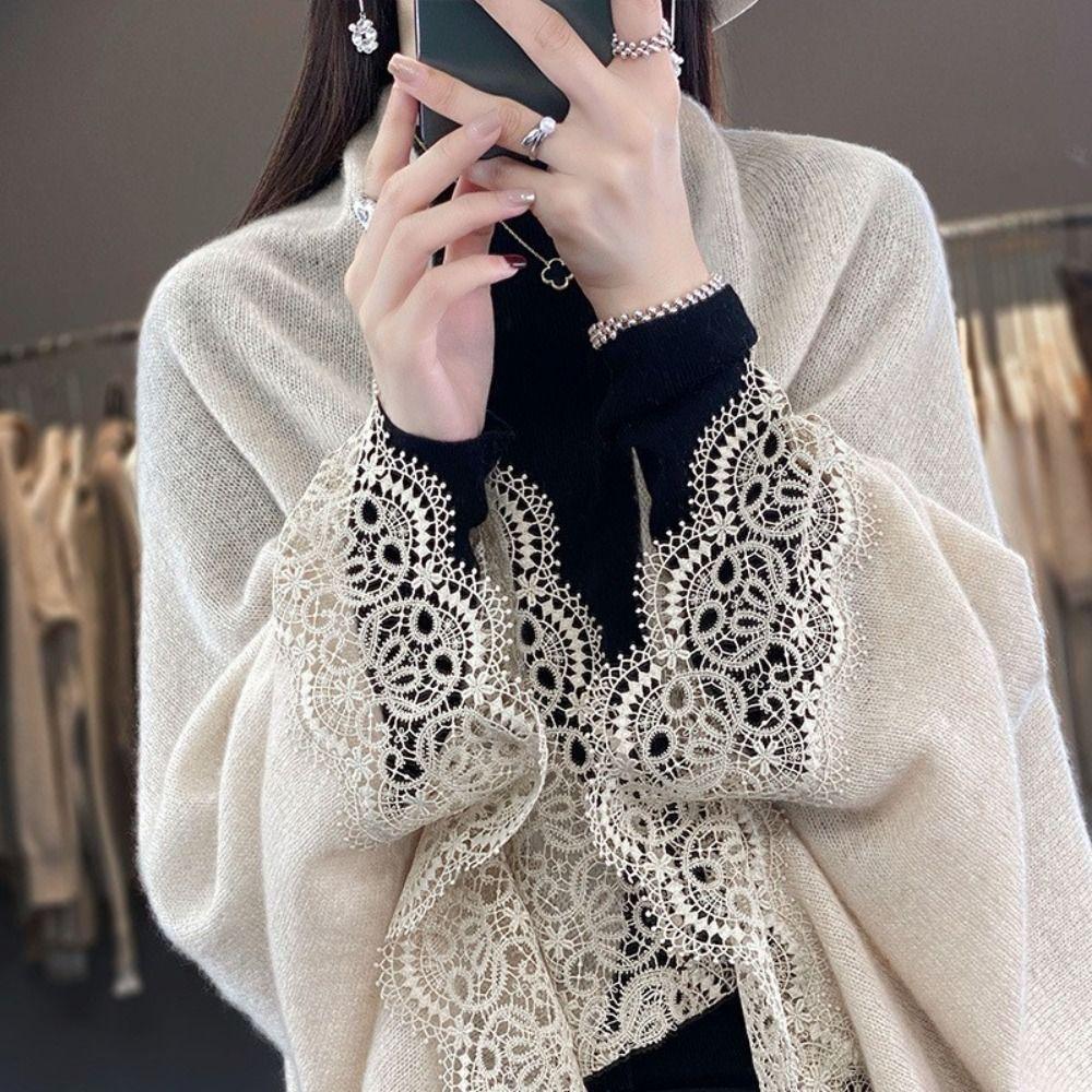 Women Lace Edge Scarf Skin Friendly Cloak Shawl Fashion Cardigan Top