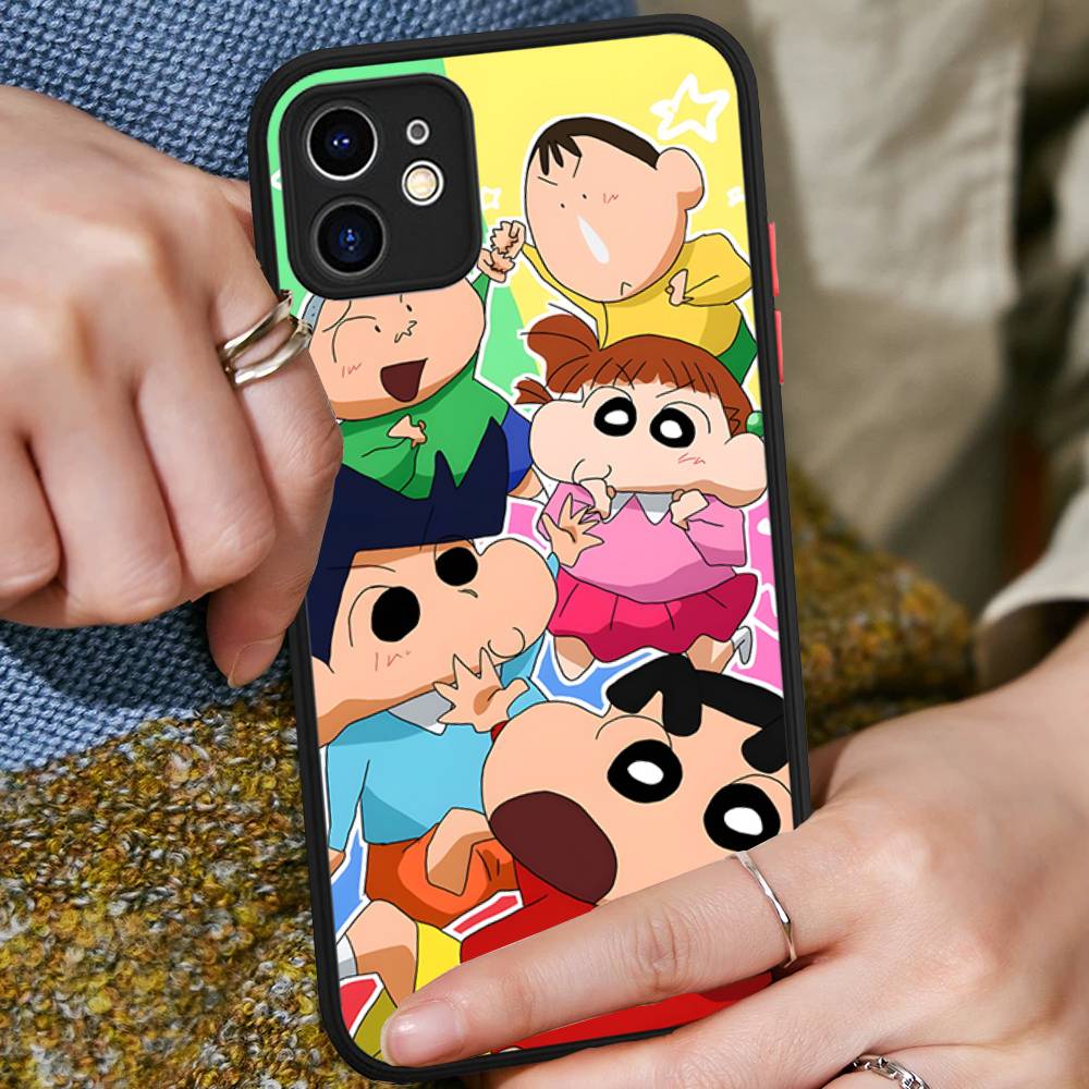 Аниме Крейон Шин-чан Матовый прозрачный чехол для телефона Для IPhone Case 16 15 14 13 12 11 Pro Max X XS Max Plus