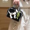 Cartoon Dalmatian Puppy Leather Pendant Cute Bag Doll Keychain Strap Accessory