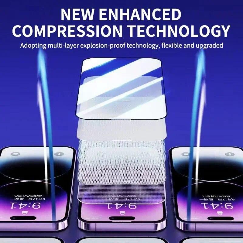 Установка без пыли и пузырей, антишпионское закаленное стекло для IPhone 15, 14, 13, 12, 11 Pro Max Mini SE XS XR X Max 15 Plus, защитная пленка для экрана