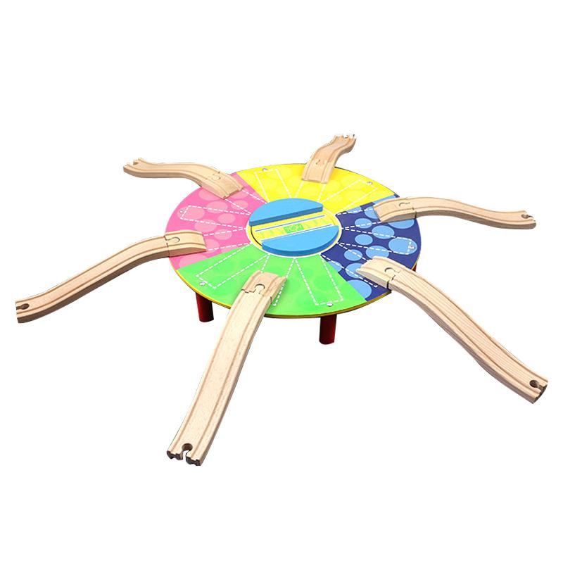 Центральная троллейбусная станция поворотный круг трек деревянная сцена классические аксессуары совместимые деревянные треки мальчики игрушки