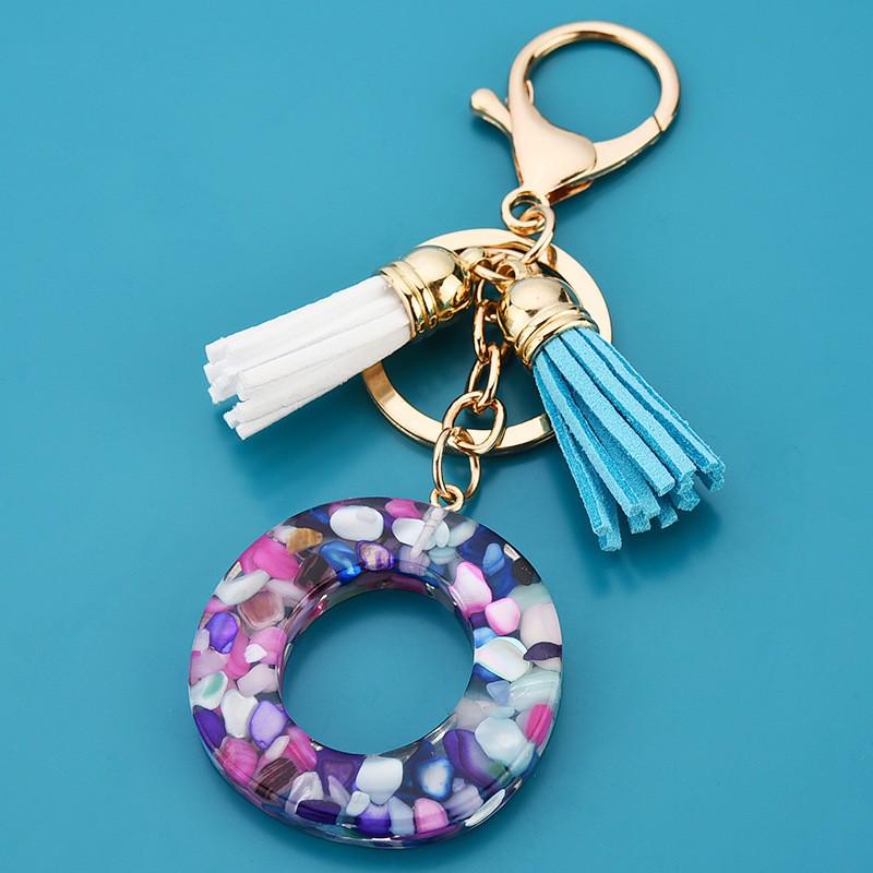 Wish Creative Fashion Jewelry: Colored Acrylic Letter Tassel Keychain