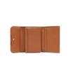 Daks Brown Check Pattern Leather Combination Wallet 3 Fold Dcwa2e624