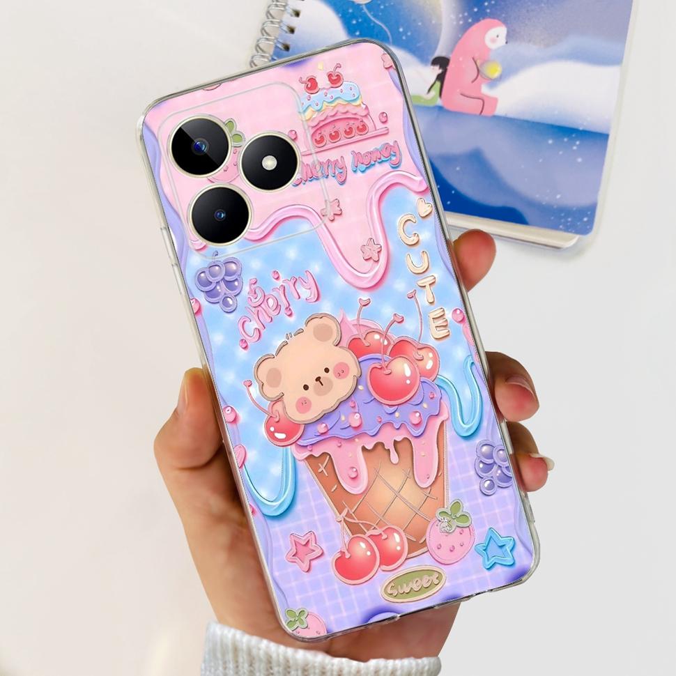 For Realme Note 50 Cases RMX3834 Colorful Painted Cover Soft Silicone Phone Cases For Oppo Realme Note 50 Note50 TPU Fundas