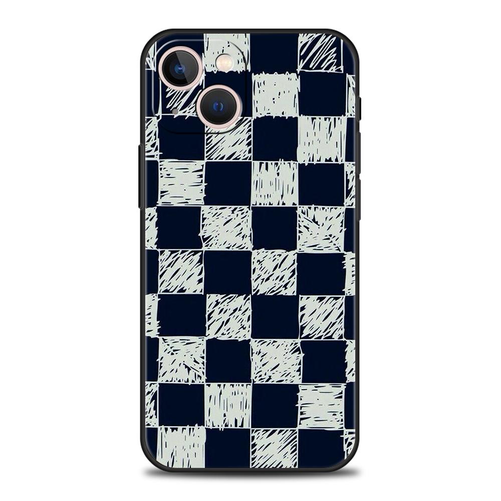 Роскошный Мягкий Чехол Для Телефона Для iPhone 17 Air 16E 16 11 15 14 Pro MAX 12 13 7 8 Plus X XR XS SE 2022 Чехол Шахматная доска