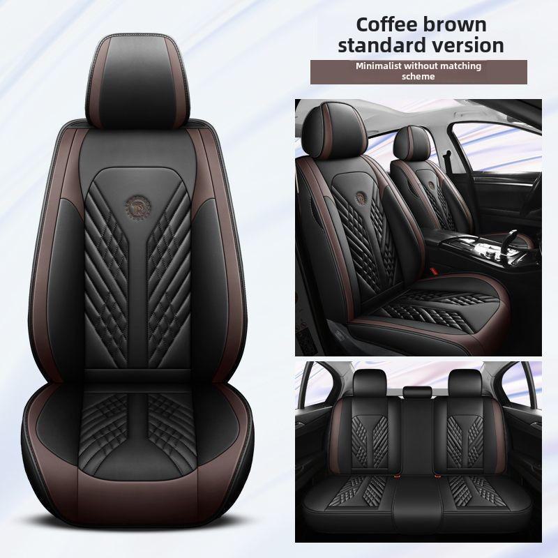 Стильные универсальные подушки для автомобильных сидений в черном и белом цвете, роскошные кожаные чехлы на все времена года