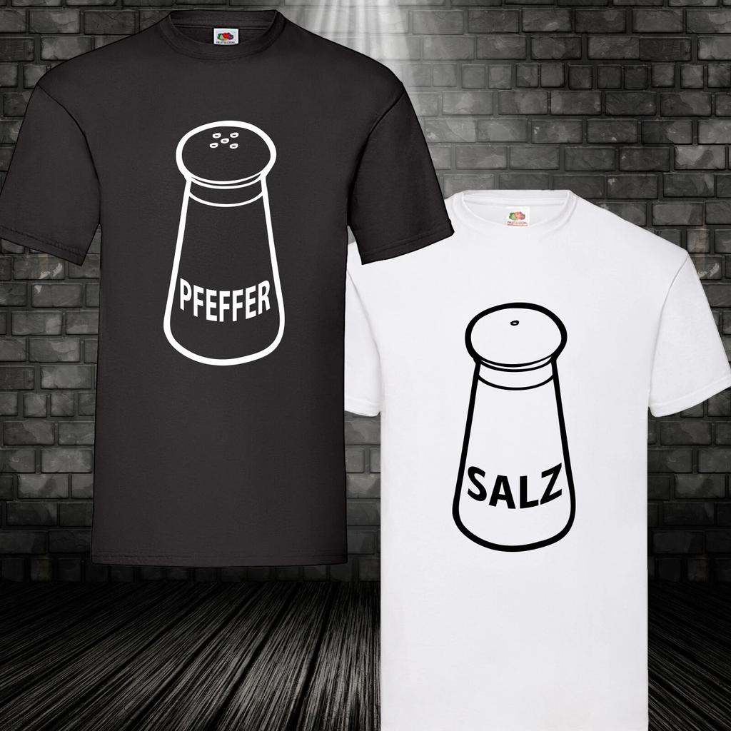 Salt & Pepper T-Shirt Fun Shirt Costume Carnival Carnival Party Shirt Salt S-5XL