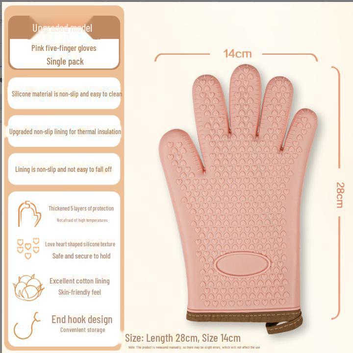 Silicone Heat-Resistant Non-Slip Oven Gloves for Baking