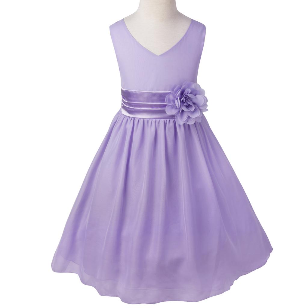 Детское шифоновое платье без рукавов с v-образным вырезом для девочек, свадебное платье подружки невесты с цветочным узором, детское вечернее платье для дня рождения, выпускного вечера