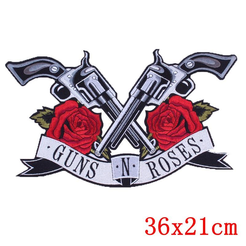 Patch Locomotive Large Embroidery Back Iron On Patches For Clothing Punk Skull Embroidered Patches On Clothes For Jacket Ironing