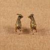 Pure Brass Zodiac Bull Miniature Animals Statue Handmade Home Decoration Ornaments Craft Copper Figurines Desk Decor Accessories