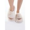Женские кремовые очень мягкие пушистые домашние тапочки 3 см Bynd01