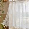 Короткая готовая занавеска Bu Baba из американской марли с кисточками для спальни, эркерного окна или двери.