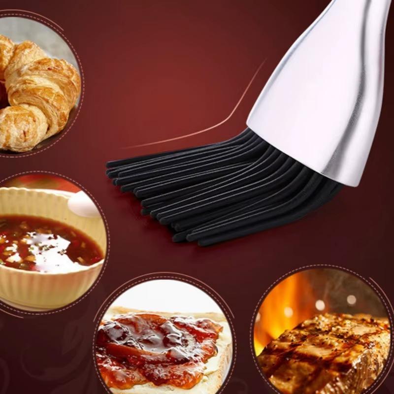 High Temperature Silicone Brush Barbecue Brush Oil Brush Not Lint 304 Stainless Steel Kitchen Brushs Home Kitchen BBQ Tools