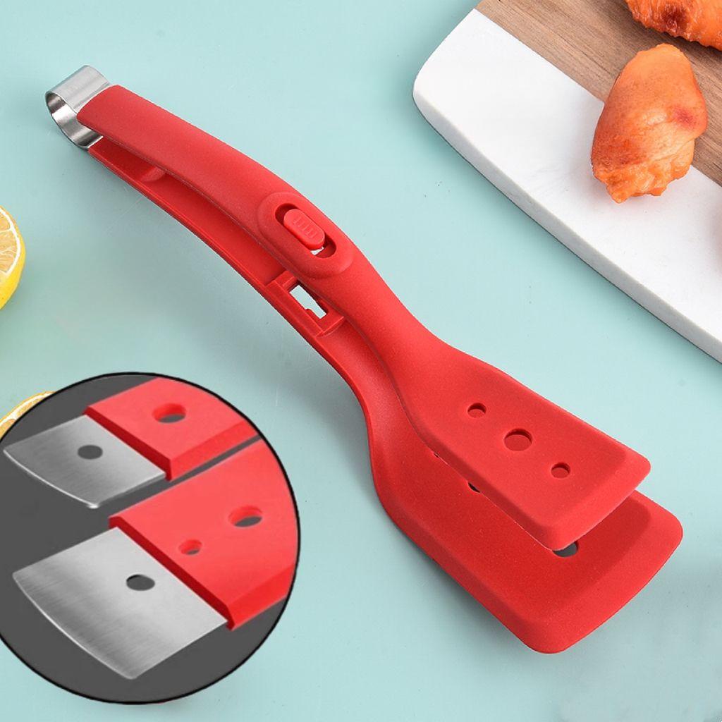 Щипцы-лопатки для жарки 2 в 1, силиконовые многофункциональные щипцы для стейков, щипцы для жареной рыбы, омлета, блинов из нержавеющей стали, пищевые щипцы-лопатки