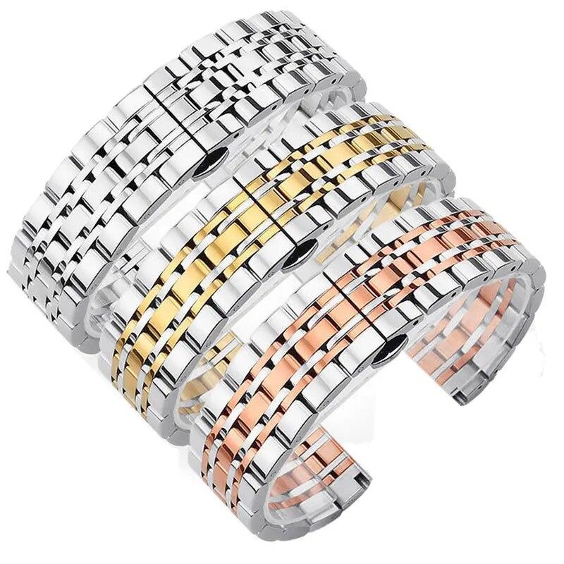 Solid Stainless Steel Wacth Strap 12/13/14/16/17/18/19/20/21/22/23/24mm for Tissot Metal Wristband for Omega Band for Armani