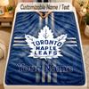 Flannel BlanketToronto Maple Leafs Custom Name Text Personalized Soft Warm Throw Blanket Home Decor Gift