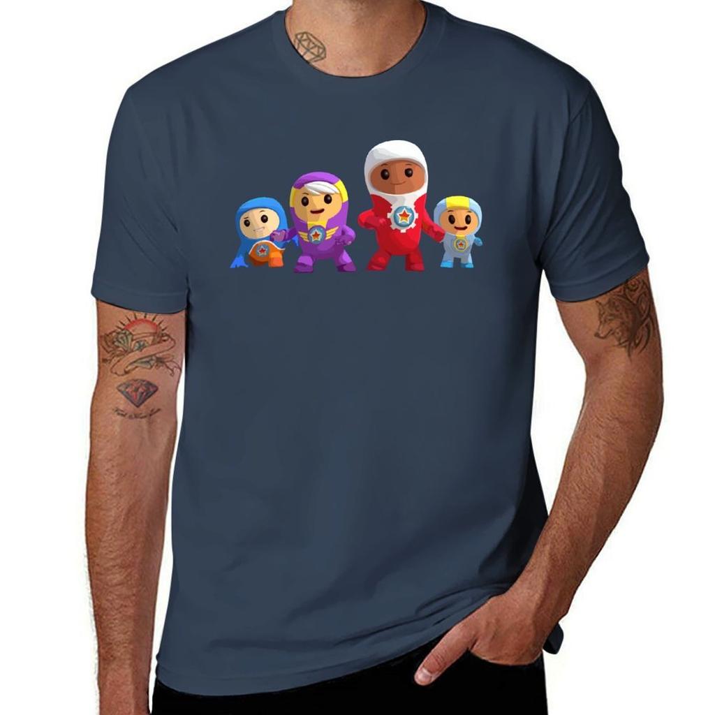 Go Jetters Characters Tshirt Basic Solid Color Short Sleeve Cotton Top