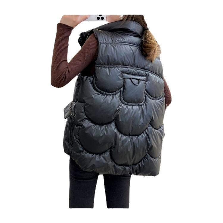 Пуховый жилет, женский короткий зимний новый камзол, верхняя одежда на белом утином пуху, воротник-стойка, корейская версия, модная свободная теплая куртка