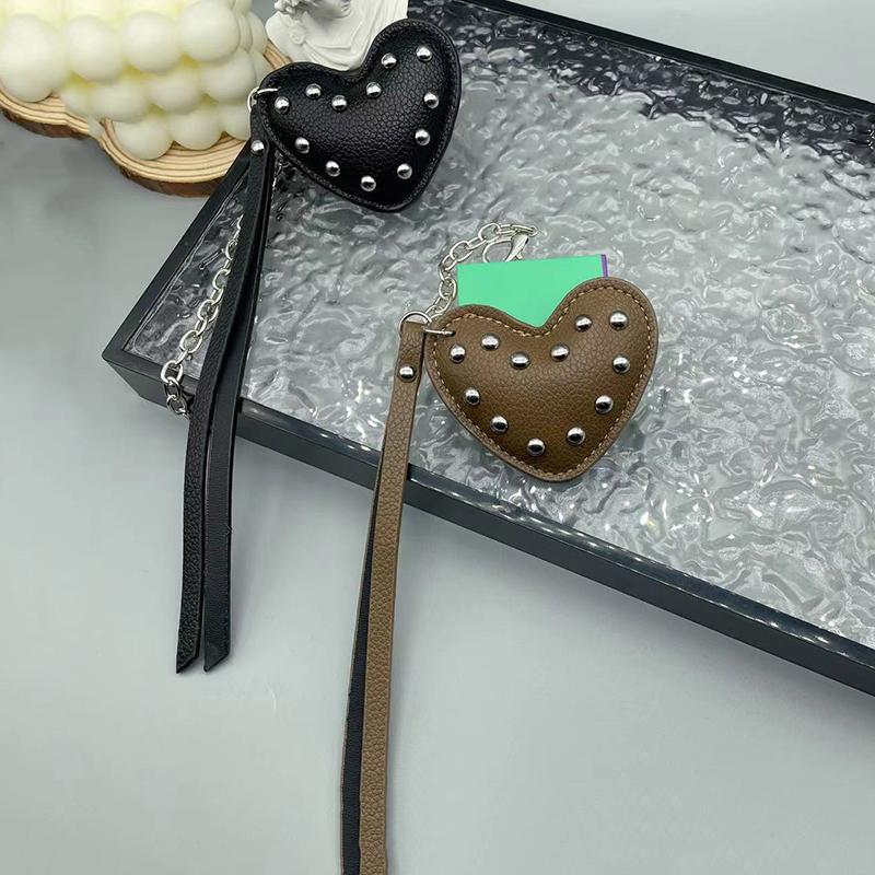Классический милый брелок для ключей с заклепками Love Rivet Bag, многоцелевой кожаный брелок для ключей, изысканный подарок на украшение для рюкзака