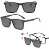 6 In 1 Magnetic Colorful Clip-On Polarized Sunglasses Driving Night Vision Glasses Clip-On Myopia Frame Can Custom