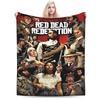 Red Dead Redemption 2 Blanket  Warm Soft Graphic Plush Bedding Throws For Bedroom Airplane Travel Flannel Bedspread Bed Cover