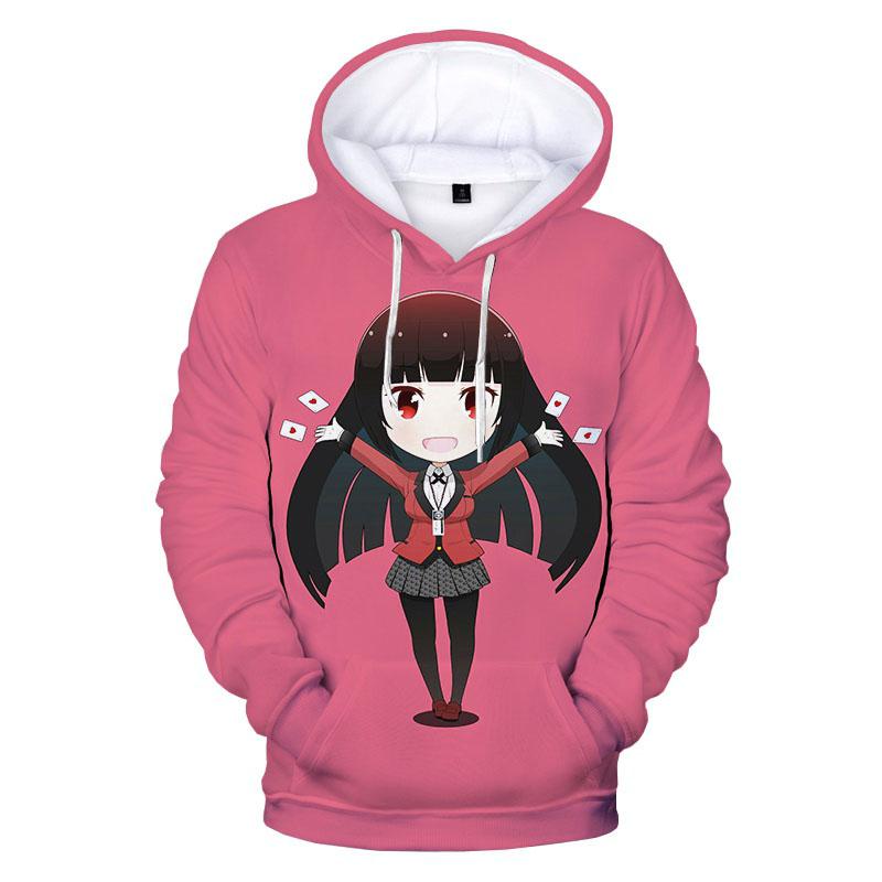 Kakegurui толстовки с 3D принтом аниме для мужчин и женщин, повседневная модная толстовка, толстовка большого размера, Harajuku, модные пуловеры с капюшоном