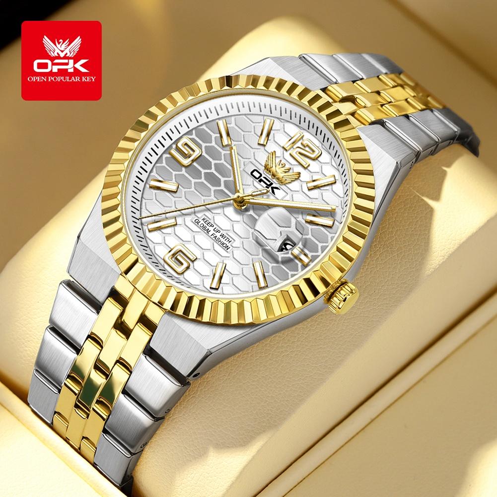 OPK 8186 Business Men's Watch Stainless Steel Waterproof Watch Automatic Date Quartz Men Watch