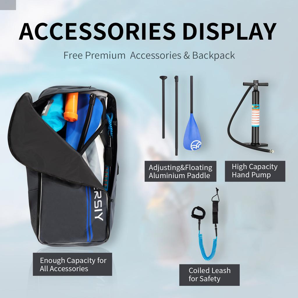 Надувная доска для серфинга с веслом, нескользящая доска для серфинга всех уровней подготовки с переноской с воздушным насосом