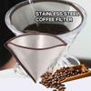 Dovhmoh Reusable Coffee Filter Mesh Paperless Coffee Filter Stainless Steel Cone Filter 3-4 Cup Coffee Drip Filter
