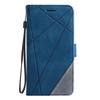 For Honor 400 5G (Global) Case Imprinted Lines PU Leather Splicing Wallet Phone Cover with Wrist Strap
