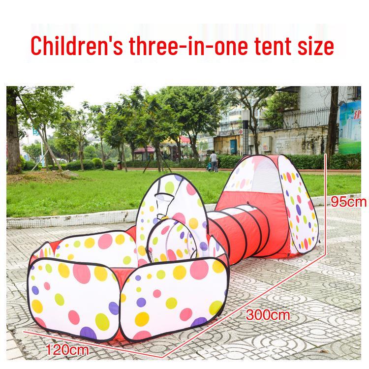 Popular Foldable Children's Tent & Tunnel Playhouse with Basketball and Ocean Ball Pit