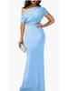 Spring 2024 Women's Off-Shoulder Sleeveless Bodycon Formal Dress