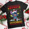 Stitch and Snowflakes Christmas Funny Ugly Unisexs and Unisexs TShirts MC