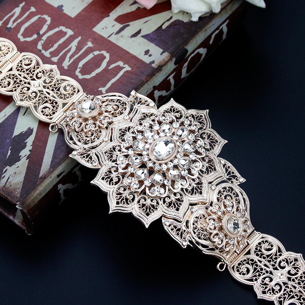 Пояс золотого цвета с кристаллами, свадебные украшения, женская цепочка на талию, регулируемая длина, цепочка для тела