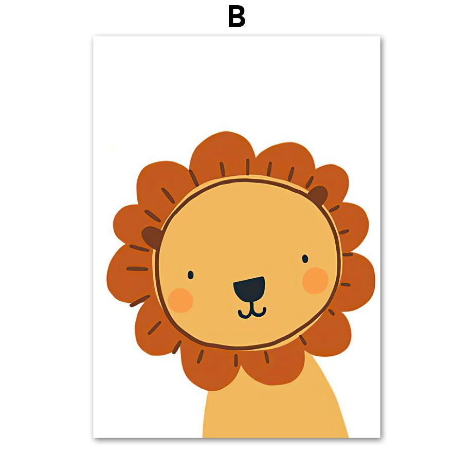 Jungle Animals Lion Crocodile Nursery Wall Art Print Canvas Painting Poster For Kids Boys Girls Children Rooms Learning Decor