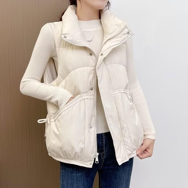 Womens Puffer Vest Winter Warm Sleeveless Jacket Loose Fit Casual Outerwear