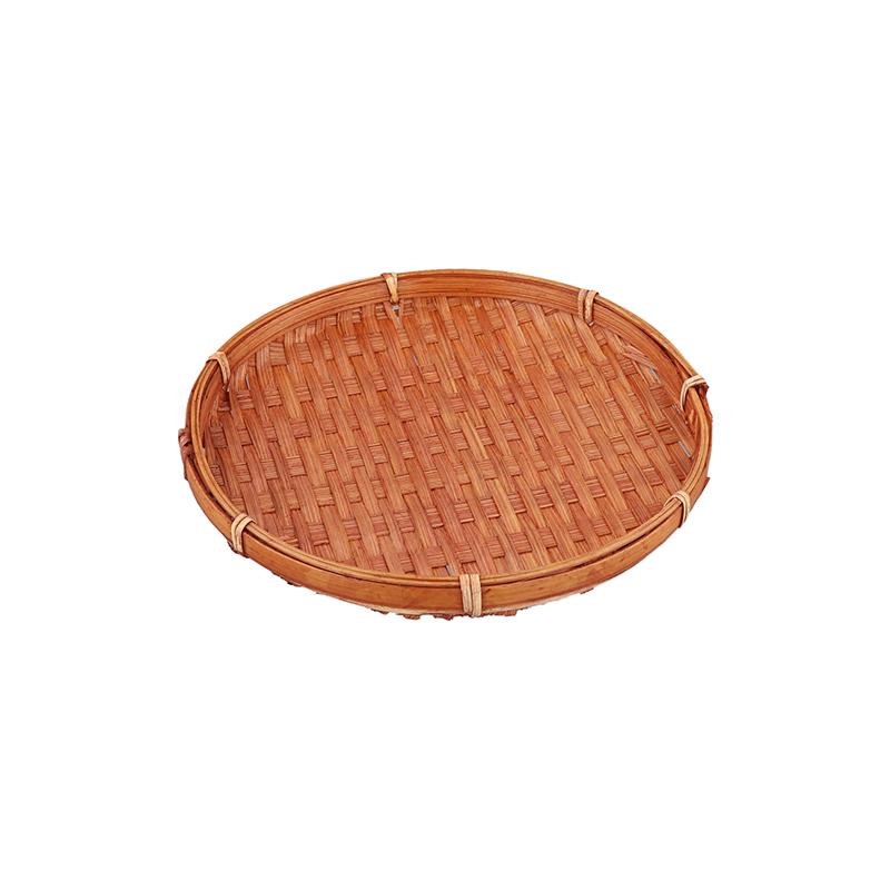 Круглая тарелка Мини круглый совок креативный поднос для конфет и закусок маленький плетеный из бамбука бытовые изделия ручной работы из бамбука поднос для димсамов
