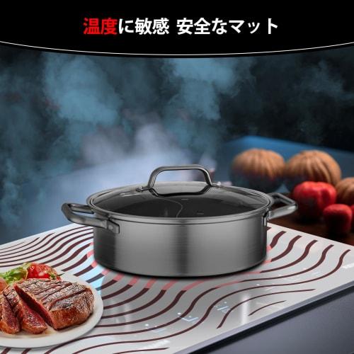 KR KITCHENRAKU коврик для индукционной плиты, термочувствительный, меняющий цвет, нескользящий, летний, силиконовый коврик, устойчивый к царапинам, теплоизоляционная подкладка (бе