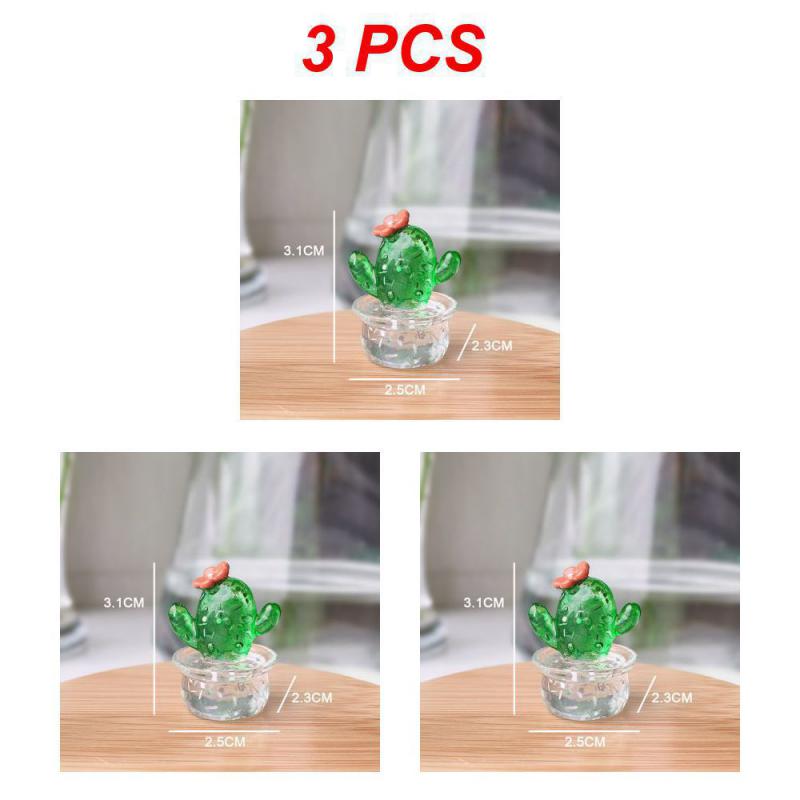 2/3/4PCS Cactus Figurines Ornaments Desktop Craft Car Inner Ornaments Adornment Creative Cute Miniature Plant For Home Decor