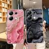 Мягкий прозрачный силиконовый чехол Flower Marble для Xiaomi Redmi Note 13 14T 15 Samsung A55 A35 S24 FE iPhone Huawei Honor Camera Защитный противоударный чехол