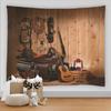 Красивый деревянный ретро гобелен настенный музыкальный ковбойский общежитие настенная ткань домашний декор комнаты Настенный декор