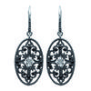 [L3738] - Silver 'Carmen' Black Silver Earrings (rhodium-plated) - 34x12 Mm